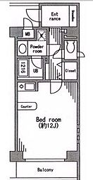 シティテラス田町 ワンルームの間取図画像