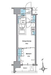 ルフォンプログレ上野稲荷町 1DKの間取図画像