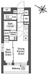 ORSUS戸越銀座 1DKの間取図画像