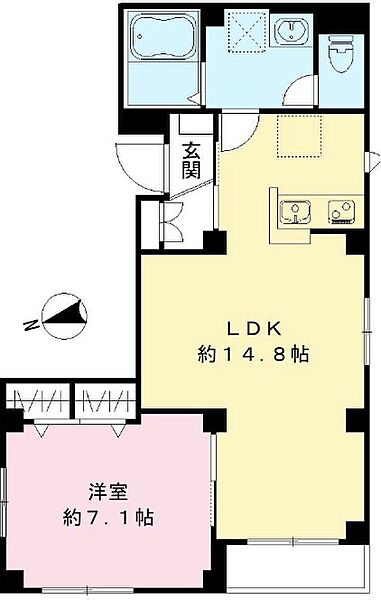 東京都港区芝大門２丁目(賃貸マンション1LDK・4階・48.58㎡)の写真 その2