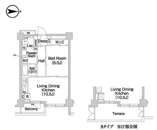 東京都新宿区市谷薬王寺町(賃貸マンション1LDK・1階・43.96㎡)の写真 その2