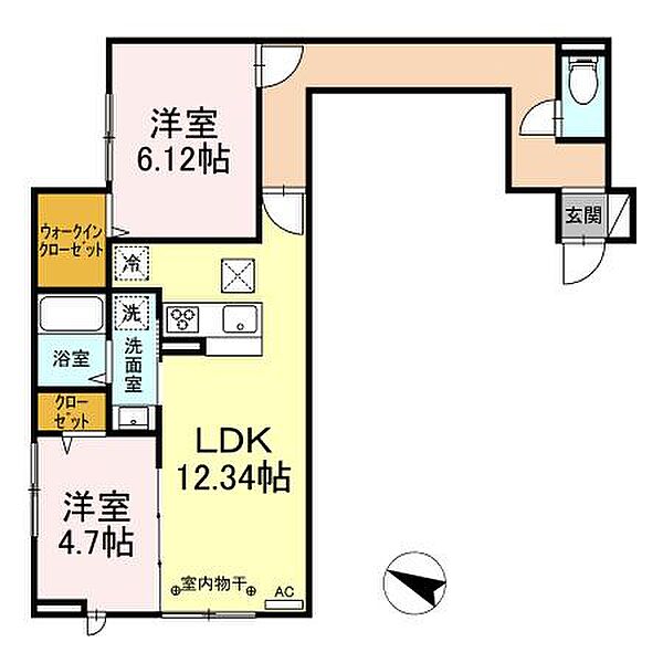 東京都足立区千住緑町１丁目(賃貸アパート2LDK・1階・58.99㎡)の写真 その2