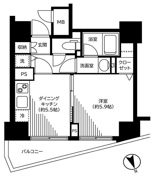 東京都中央区湊２丁目(賃貸マンション1DK・8階・31.79㎡)の写真 その2