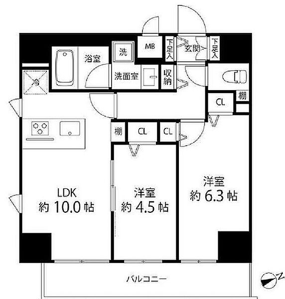 東京都荒川区荒川６丁目(賃貸マンション2LDK・4階・50.21㎡)の写真 その2