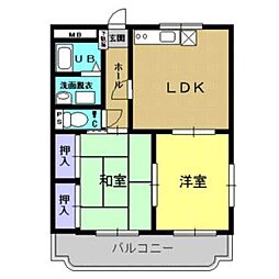 永野ビル 2LDKの間取図画像