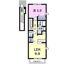 シェトワ 1LDKの間取図画像