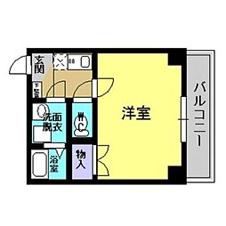 スプリングハイム 1Kの間取図画像