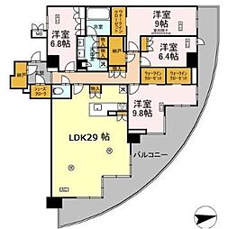 JR指宿枕崎線 鹿児島中央駅 徒歩2分の賃貸マンション 20階4LDKの間取り