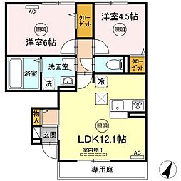 絆1 2LDKの間取図画像