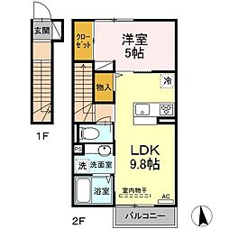 yumeru2 1LDKの間取図画像