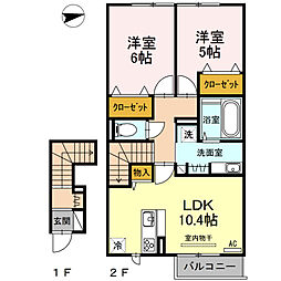 バス あいばす東の前バス停下車 徒歩2分 2階/-