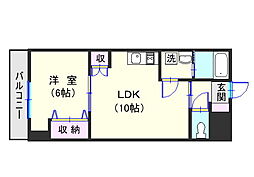 リードインアイエスヒラノ 1LDKの間取図画像