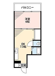 ニッショウビル 1DKの間取図画像