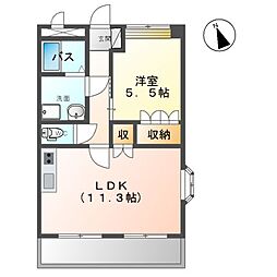リバーブリーズ・天辰 1LDKの間取図画像