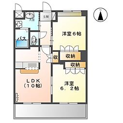 ビレッジマウンテン六弘 2LDKの間取図画像