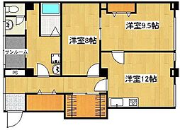 和田ビル 2LDKの間取図画像
