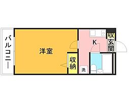 ラ・レジダンス・ド・シュペルブ 1Kの間取図画像