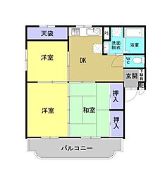 ファミール末吉 3DKの間取図画像