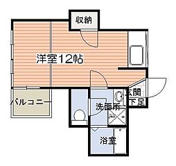 ロイヤルシティ中州プレミアム ワンルームの間取図画像