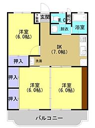リリィハイツ 3DKの間取図画像