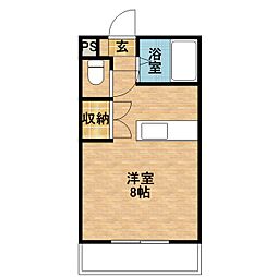 プリモール紫原 ワンルームの間取図画像