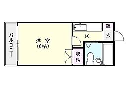 ON-1ビル 1Kの間取図画像