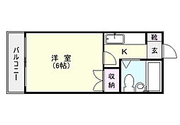 ON-1ビル 1Kの間取図画像