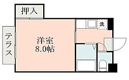 居川ビル 1Kの間取図画像