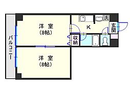 田原ビル 2Kの間取図画像