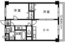 グリーンコート力 2DKの間取図画像