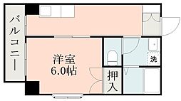 コスモハイツ 1Kの間取図画像
