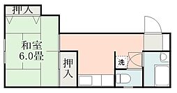 ティダハイム 1Kの間取図画像
