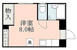 サザンウィンド甲突 ワンルームの間取図画像