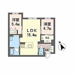 WithPlus天保山公園 2LDKの間取図画像