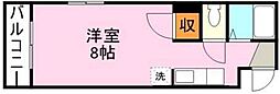 アビターレ新屋敷 ワンルームの間取図画像