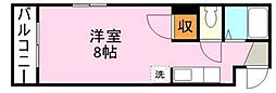 アビターレ新屋敷 ワンルームの間取図画像