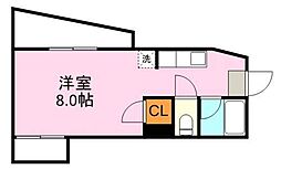 アビターレ下荒田1 ワンルームの間取図画像