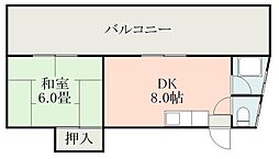 Nビル 1DKの間取図画像