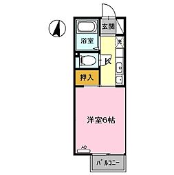 セリバテール東谷山 1Kの間取図画像