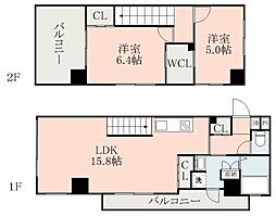 LANDMARKNISIDAHONDORI 2LDKの間取図画像