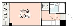 田上中央ビル 1Kの間取図画像