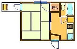 オーシャンマンション888 1Kの間取図画像
