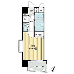 鹿児島市電2系統 加治屋町駅 徒歩4分の賃貸マンション 10階1Kの間取り
