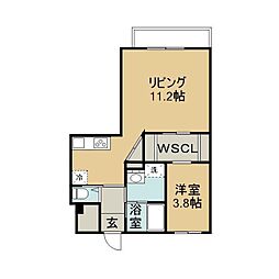 JR指宿枕崎線 谷山駅 徒歩8分の賃貸マンション 1階1LDKの間取り