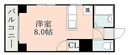 オークビラ上之園 ワンルームの間取図画像