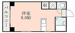 オークビラ上之園 ワンルームの間取図画像