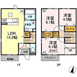 時・kamosu A棟 3LDKの間取図画像