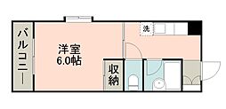 ラピス宇宿 1Kの間取図画像