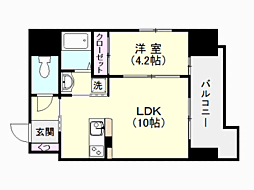 サムティ鹿児島駅前ベイサイド 1LDKの間取図画像