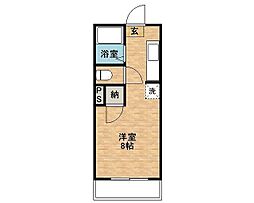 グレイス荒田壱番館 ワンルームの間取図画像